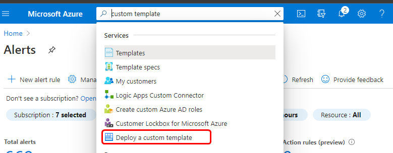 Deploy a custom template
