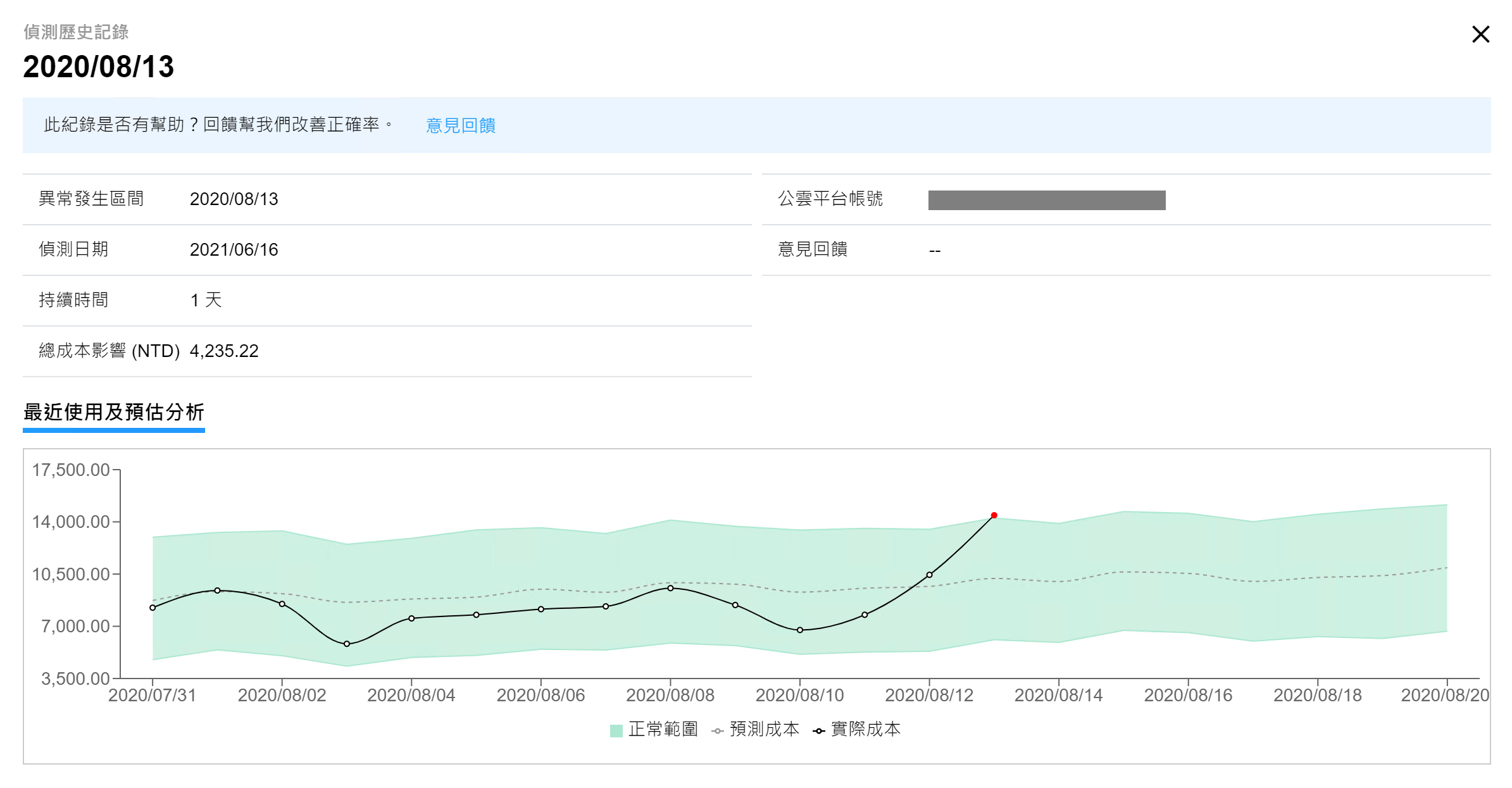 偵測歷史紀錄
